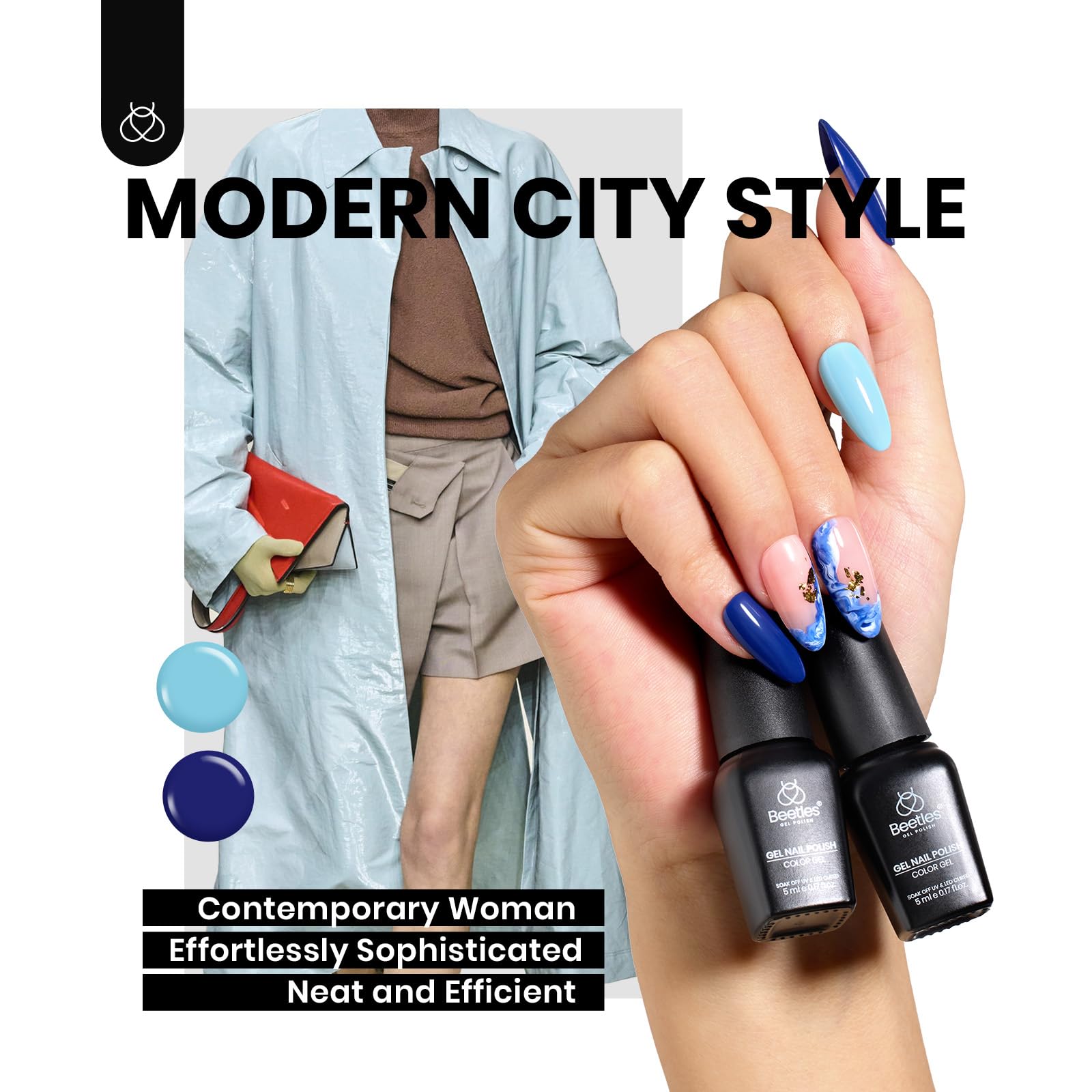 beetles Gel Polish 25 Colors Spring Summer Gel Nail Polish Set Pink Gel Nail Red Nude Brown Purple Burgundy Nail Art with 3Pcs Base Top Coat Urban Rhythm Collection DIY Salon Manicure Gift for Women - Image 6