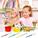 JCF Kids Paint Brushes 4-Piece Set Flat Tip Hog Bristles Plastic Handle view 6