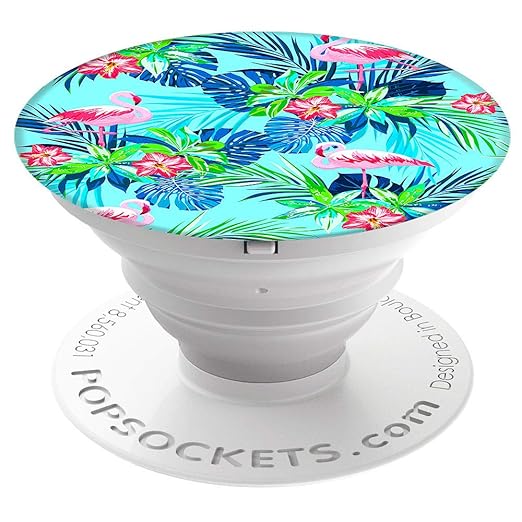 PopSockets Extendable Base and Grip for Smartphone/Tablet RainforestFlamingos