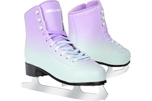 WELLWON Figure Ice Skates for Women Girls and Boys, Lace-Up Adult Figure Skate Ice Hockey Skates for Outdoor and Skating Rink, Figure Ice Skate Shoes Size 5 6 7 8 9 10 11 and Youth 2Y 3Y