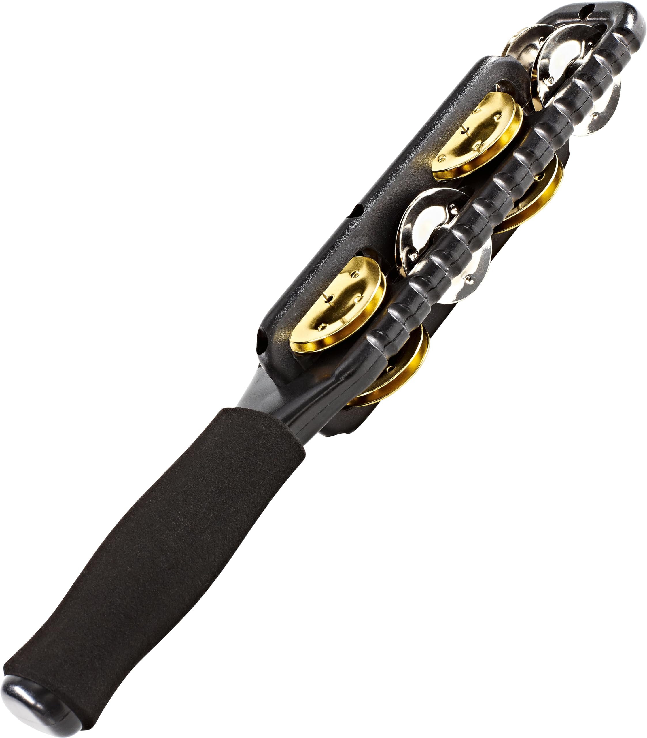 Meinl Percussion Professional Jingle Stick - 2-Row Jingle Stick - 2 Intersecting Planes - ABS Plastic, Steel and Brass, Black / Silver and Gold (MJS1BK)