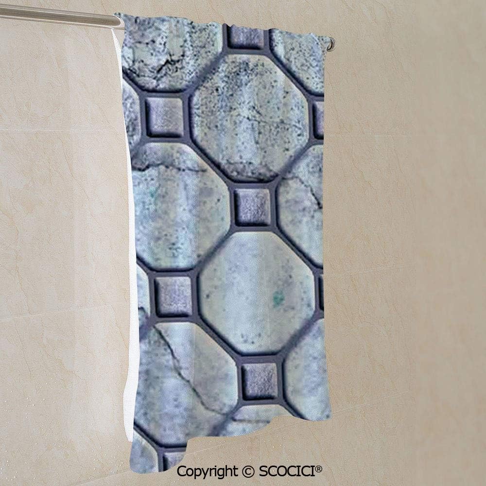 YOLIYANA Beach/Bath Towel Blanket - Retro Marble Tiled Spiral and Round Circular Bound Tied Old Fashion Shapes Personalized Towel for Yoga Camping Surfing Swimming Gym (27.5x55inch) Unisex - Quick Dry