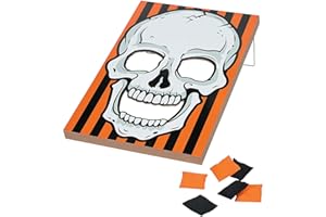 Fun Express Large Halloween Skull Bean Bag Toss Game (Includes 6 Bags) Halloween Party