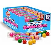Lalees Gumball Tubes &ndash; 30 Pack, Rainbow Gum with No Artificial Dyes | Rainbow tutti-frutti gumballs made without artificial dyes&mdash;ideal for sporting events, Halloween, Trick-or-Treat, parties