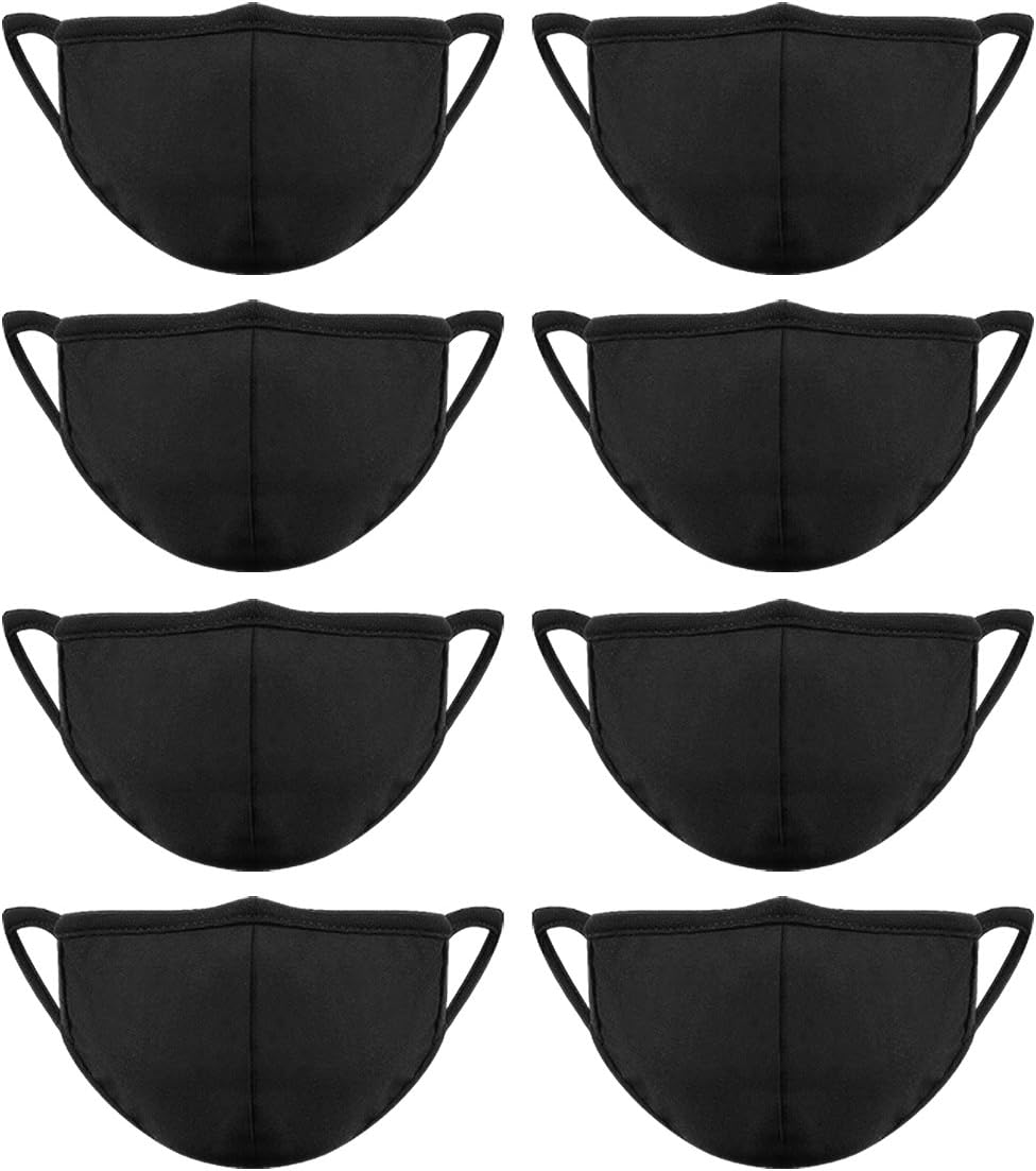 Amazon Com 8 Pieces Cotton Mouth Masks With Nose Bridge Wire Black Face Mask For Women And Men Prevent Dust Clothing