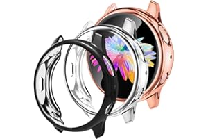 GEAK 3 Pack for Samsung Galaxy Active 2 Watch Case 40mm,Active 2 Screen Protector Soft Full Cover for Samsung Galaxy Active 2 Smartwatch 40mm Black/Silver/Rose Gold