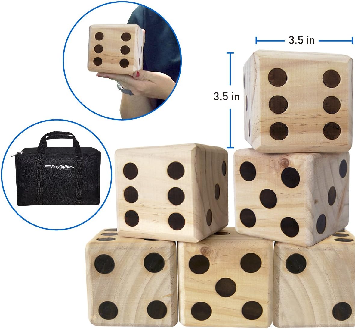 Best Giant Dice-Wooden Set For Yard And Lawn Games