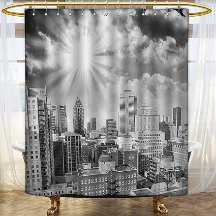 Amazon Com Anhounine Black And White Shower Curtains With Shower