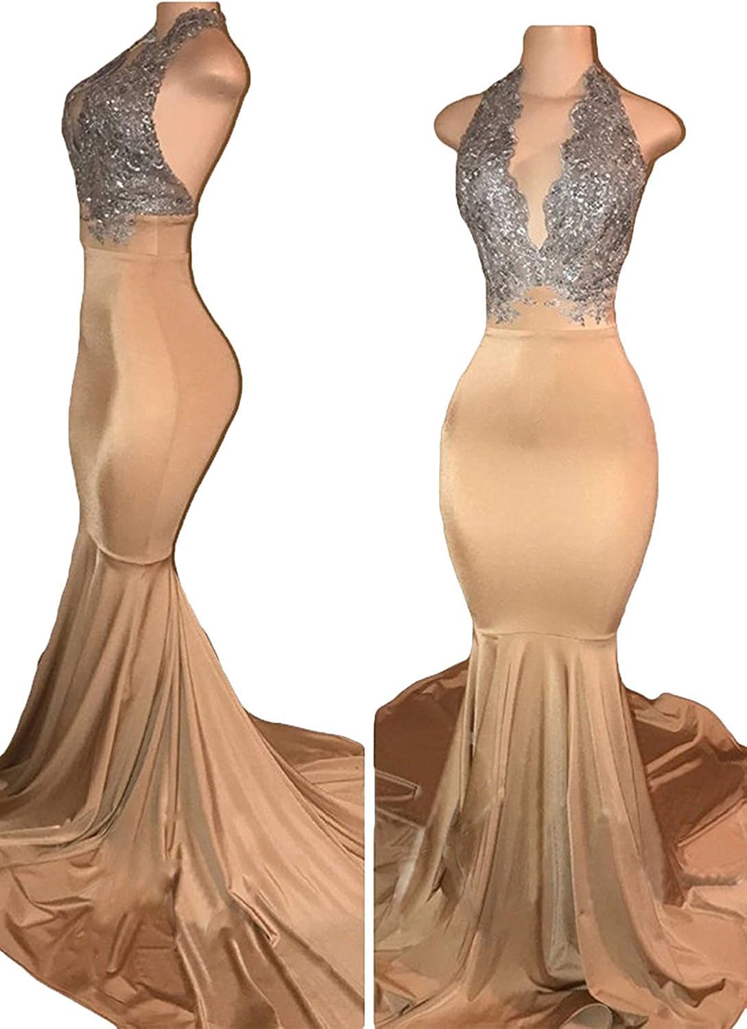 halter mermaid prom dress