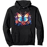 Butterfly Flowers Pullover Hoodie