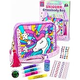 Decorate Your Own Unicorn Crossbody Bag Kit - Color Your Own Unicorn Purse, Unicorn Gifts for Girls Ages 6 7 8 9 10-12 Years Old - 8 Year Old Girl Birthday Gift, Crafts for Girl Ages 6-8