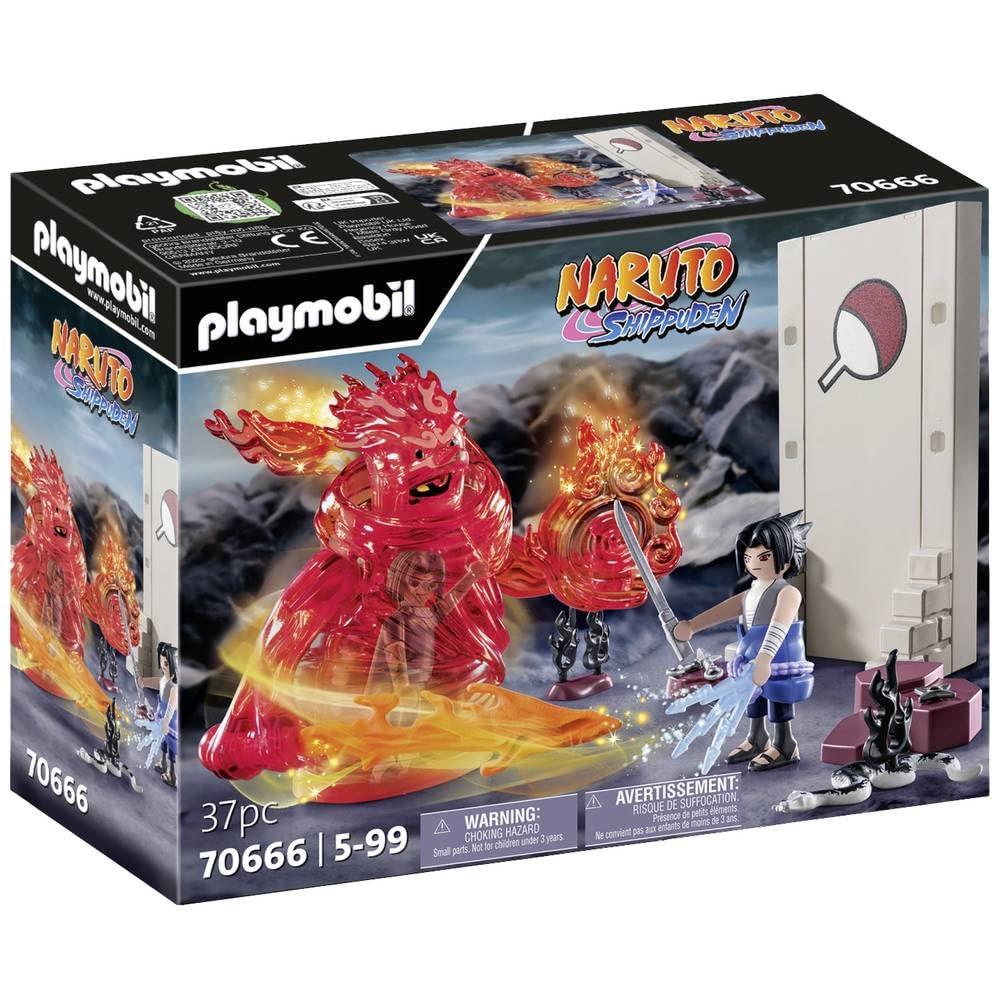 Playmobil 70666 NARUTO SHIPPUDEN Sasuke vs. Itachi, sibling battle with Mangekyou Sharingan and energy spirit Susano'o, Itachi's revenge, collectable playset suitable for children and fans ages 5+