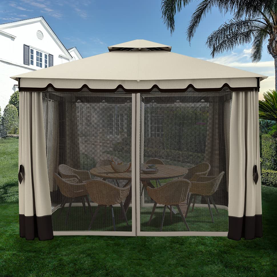 YITAHOME 10x12ft Gazebo Review: Double-Roof Canopy with Curtains & Netting image 23