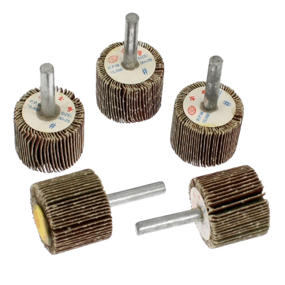 Sourcingmap a12032800ux0023 Metal Shank Abrasive Mounted Flap Wheels Brush Bit, 30mm, 5Pcs