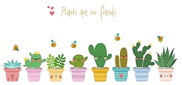 Amazon Chirstseason ウォールステッカー 春 可愛い鉢植え サボテン Amazon Chirstseason ウォールステッカー 春 可愛い鉢植え サボテン