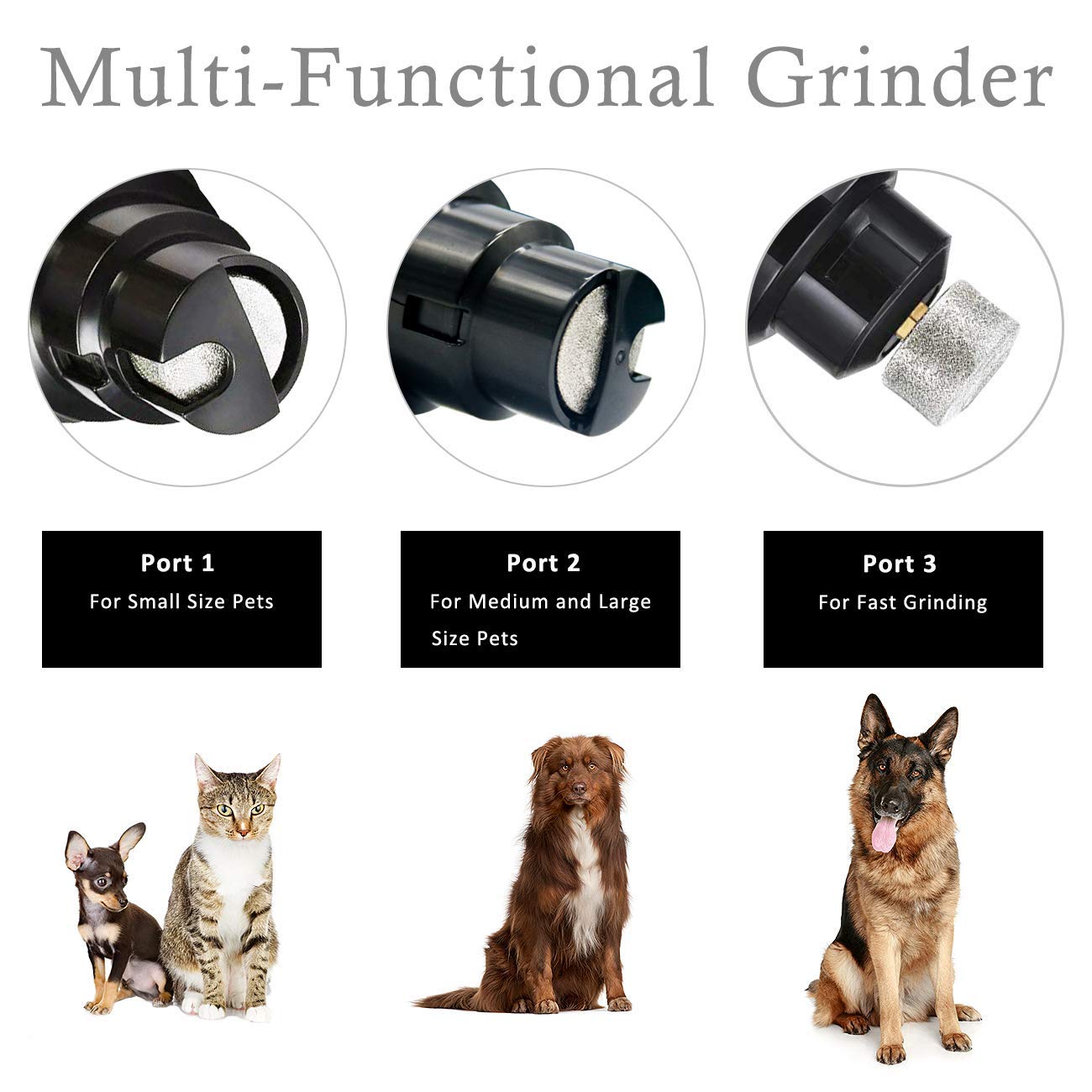 Flysea Dog Nail Grinder, Electric Pet Nail Grinder for Dogs/Cat, Rechargeable USB Charging Painless Pet Nail Clipper for Gentle Paws Grooming Small Medium Large Dogs Cats and Other Animal Paws