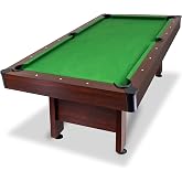 GoSports 7 and 8 ft Pool Tables with Wood Finish - Gray, Black, or Green Felt - Accessories Not Included