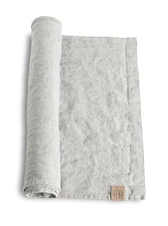 Lovely Linen RL0195SL Lovely Tischläufer Leinen Light Grey 47 x 150 cm (1 Stück)