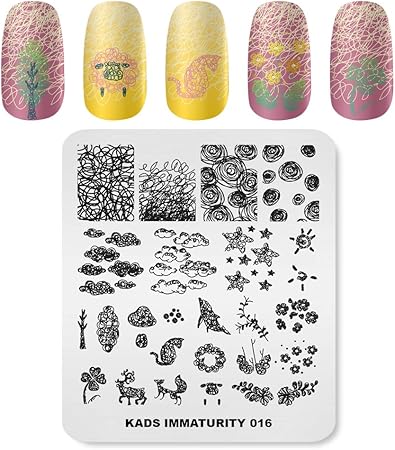 Amazon Kads ネイルプレート 鯉 雲 狐 スタンプネイルプレート ネイルイメージプレート ネイルステンシル Im016 Kads ネイルスタンパー ステンシル 通販