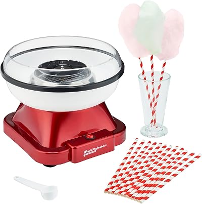 Cooks Professional Retro Candy Floss Maker Red with Sticks Halogen Heating