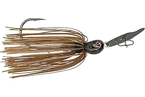 Strike King Thunder Cricket Fishing Lure, Vibrating Swim Jig, Silver Blade, 4/0 Jungle-Style Flipping Hook