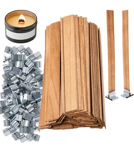 Berjalan 20 Mèches En Bois Pour La Fabrication De Bougies, 4 Cm De Largeur Par 12 Cm De Hauteur Meches De Bougies En Bois Sans