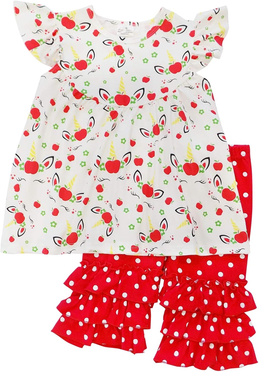 So Sydney Toddler & Girls Apple Back to School, Fall Collection Shorts, Capris, Complete Outfits