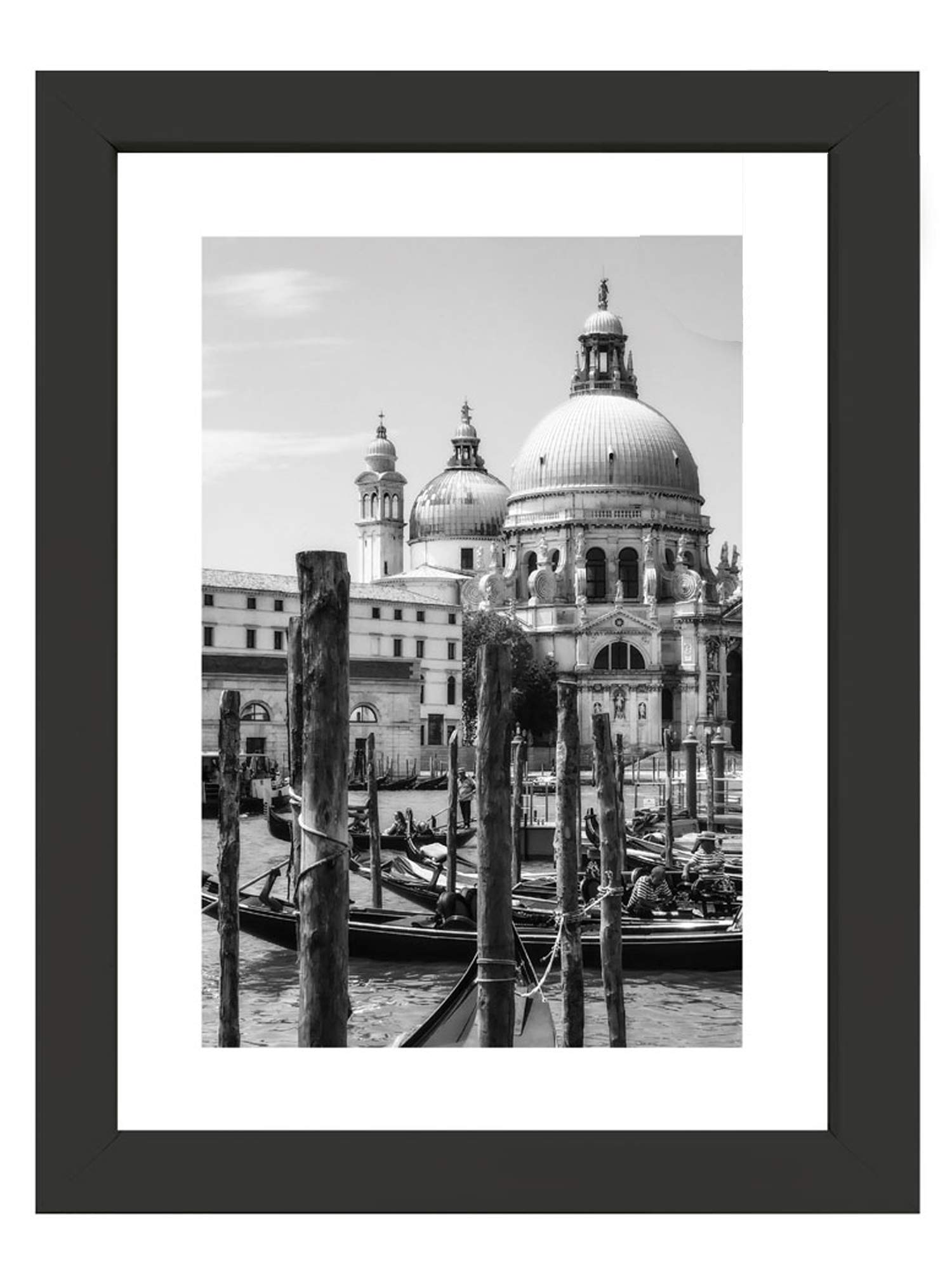 Black Nouveau Simple Design Styrene Photo Frame 5x7"