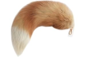 Fosrion Super Huge and Fluffy Real Fox Tail Fur Keychain Pendant – Halloween Cosplay and Stylish Handbag Accessory