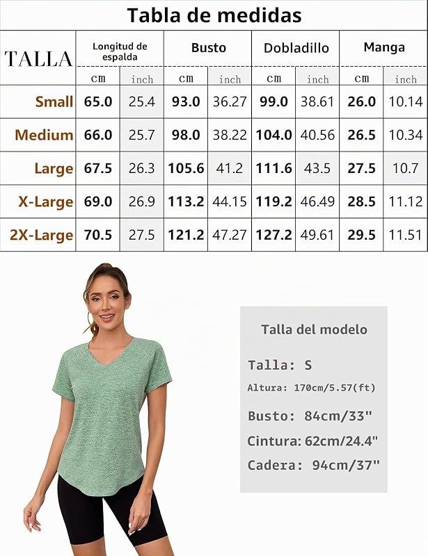 Camiseta Deportiva Mujer de Manga Corta Camisetas de Cuello en V Mujer Ropa Deporte Secado Rápido Yoga Fitness Running Top Entrenamiento Atlético