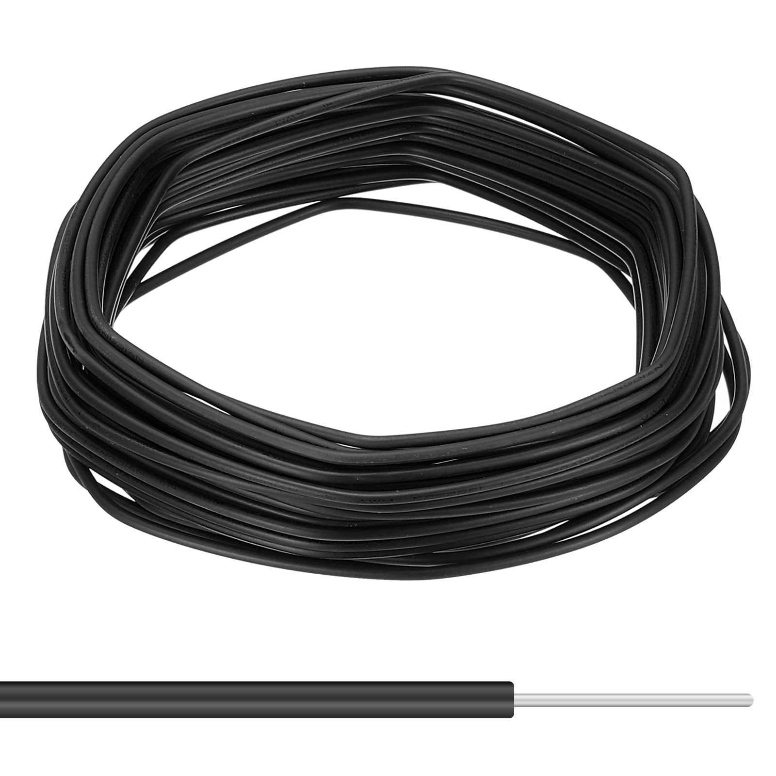PATIKIL 22AWG Black Tinned Copper Wire, 1 Pcs 49Ft, UL1007, 300V, PVC, Suitable for Various Electrical Devices