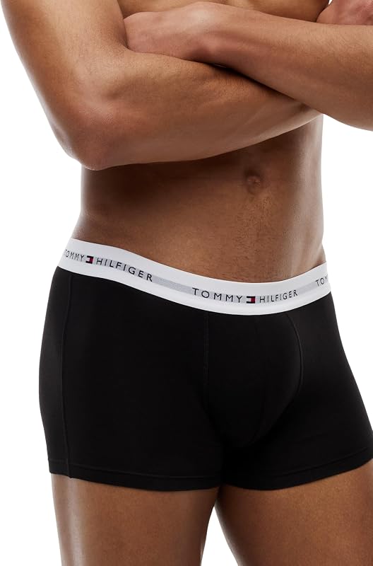 Boxers Lot de 3 Homme avec Ceinture à Motif Logo, Multicolore (Th WHT/Th WHT/Th WHT), S-M
