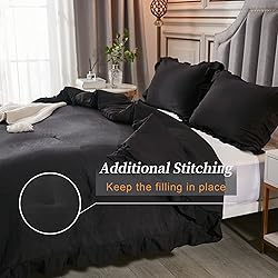 Andency Black King Size Comforter Set, 3 Pieces