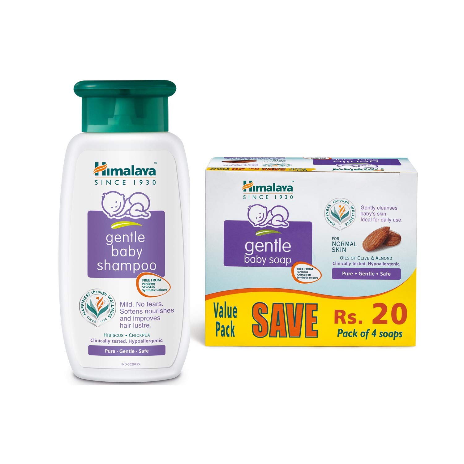 Buy Himalaya Baby Shampoo (400 ml) & Himalaya Gentle Baby Soap Value