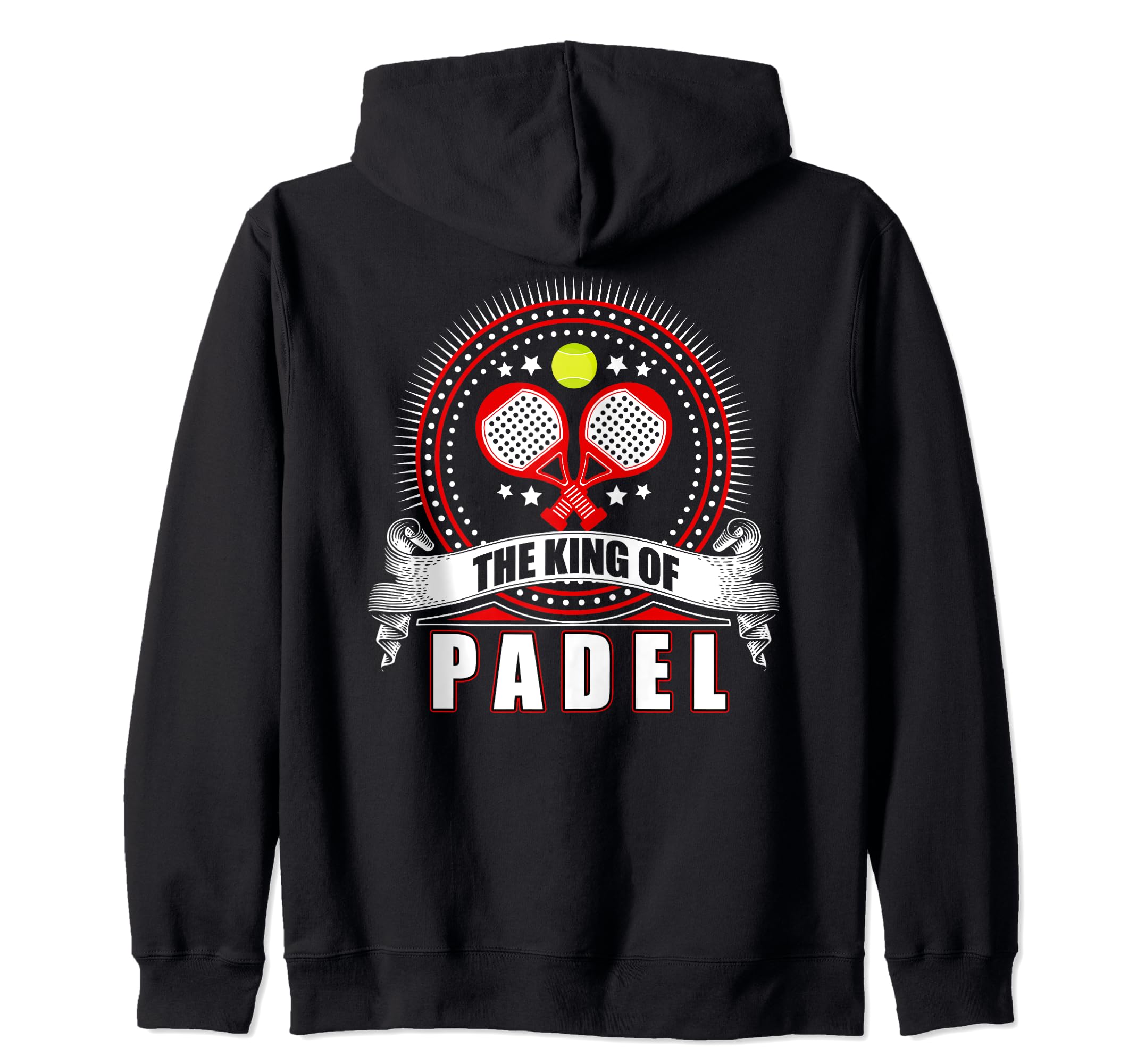 King of Padel Tennis with rackets and ball sport and hobby Zip Hoodie