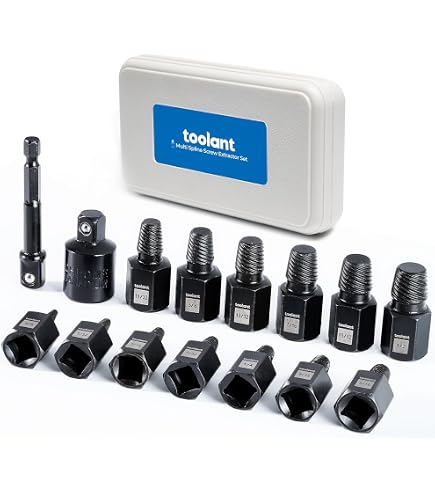 26-Piece Broken Bolt & Screw Extractor Set – Hex Socket Remover For Damaged Studs, Bolts, And Pipes, Gift For Men