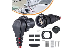 E-COWLBOY 1865128 MKR-26 Trolling Motor Plug and Receptacle For Minn Kota Freshwater and Saltwater Marine Boat Battery Accessory Male Female Connector Socket Waterproof Heavy Duty 8AWG Rated To 60A Up To 48V