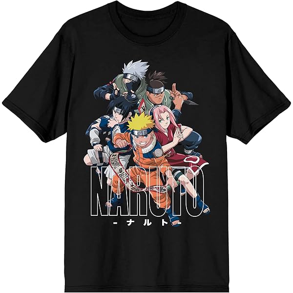 Amazon.com: Naruto Shippuden Nine Tails Line Art Crew Neck