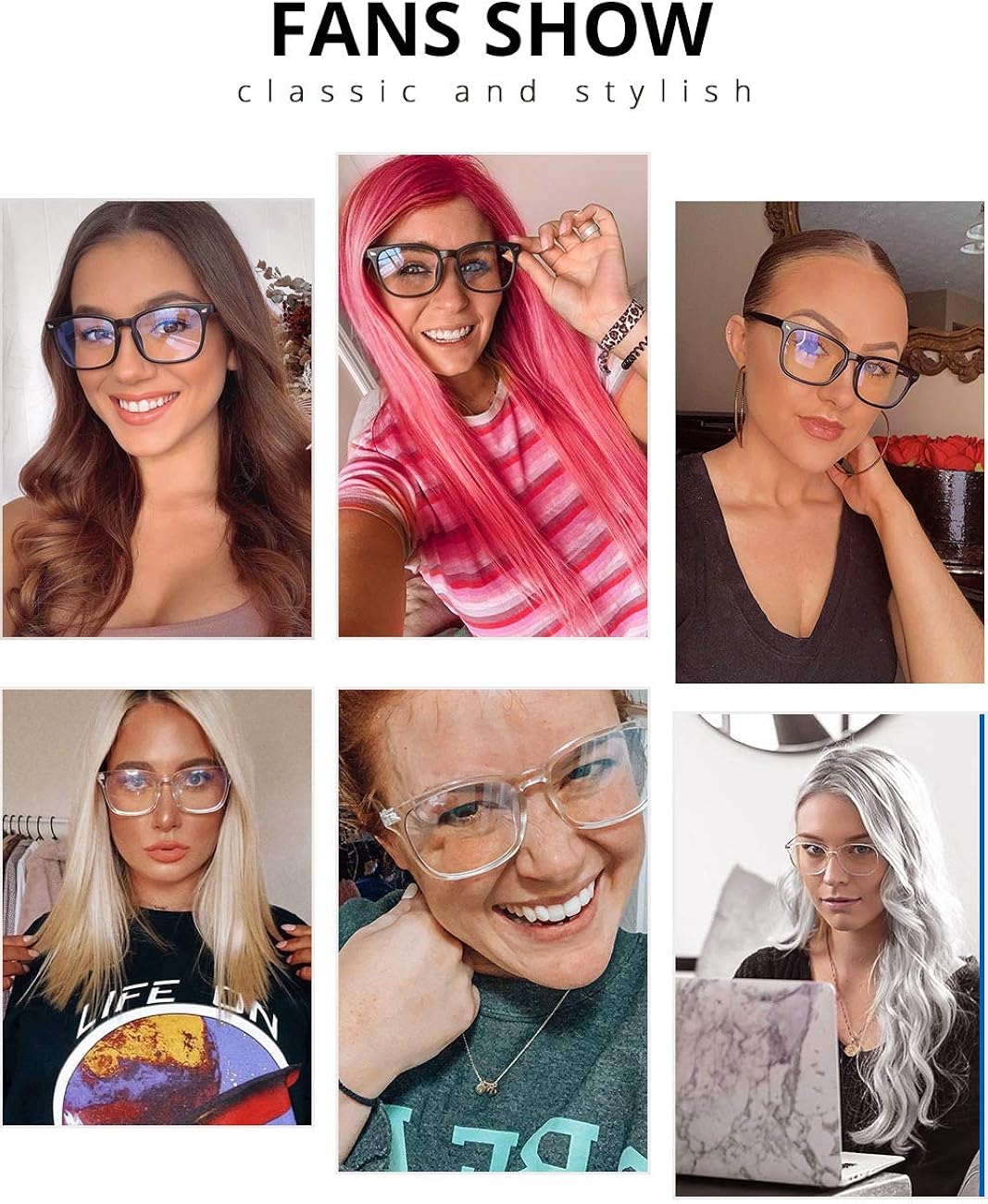 Blue Light Blocking Glasses Square Nerd Eyeglasses Frame Anti Blue Ray Computer Glasses Non Prescription (Leopard+Black+Transparent+Clear Pink): Clothing