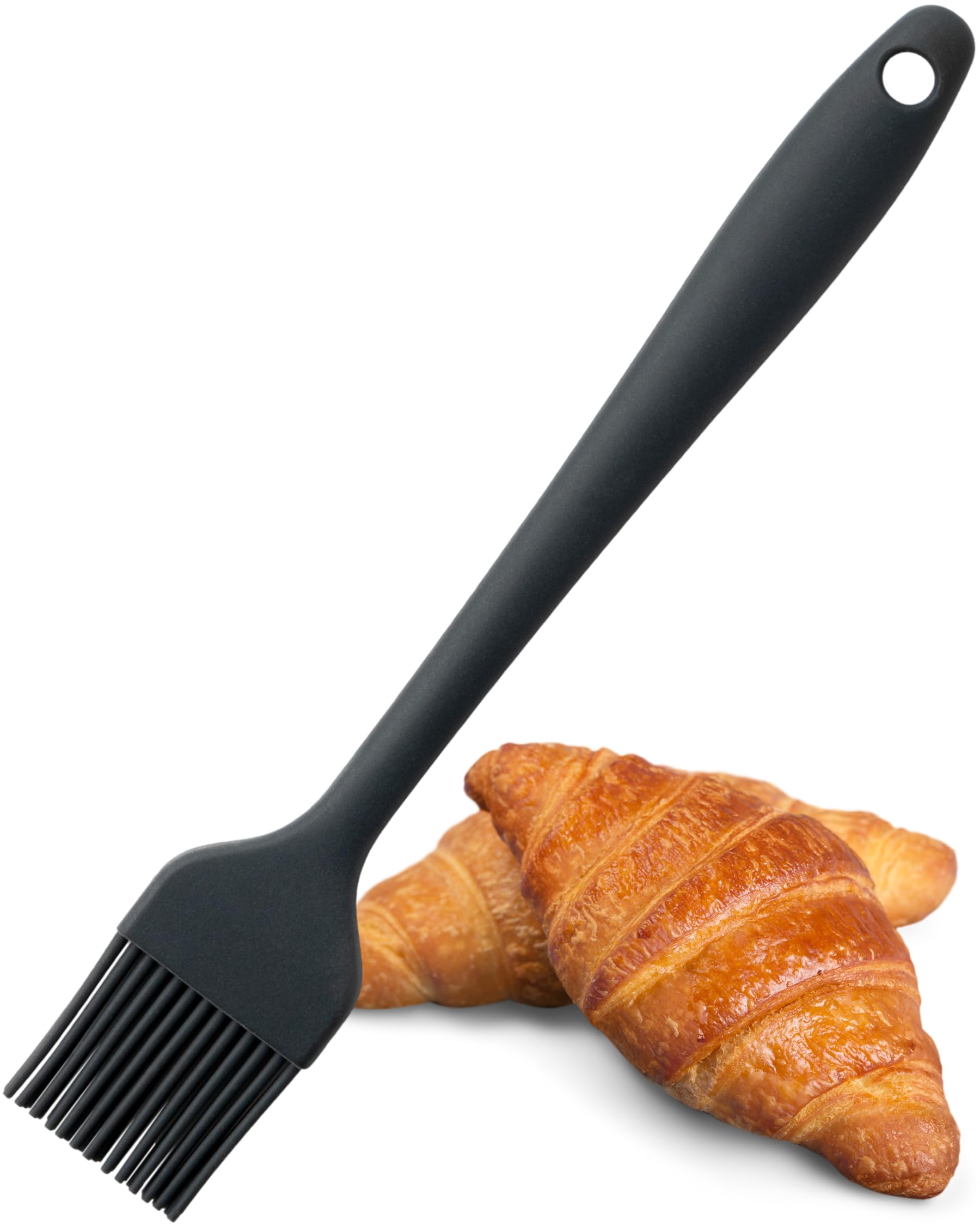 Taylors Eye Witness Graphite Grey Silicone Pastry Coating Brush - Dishwasher Safe. Basting, Glazing & Greasing. Non-Stick Bristles for Liquid Spread. Odour, Heat & Stain Resistant. 5 Year Guarantee — image 1