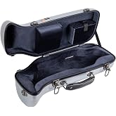 Crossrock Fiberglass Case for Trumpet with removable shoulder straps-Silver(CRF1020TRSL)