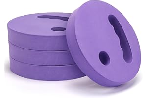 Carperipher 4 PCS Water Exercise Discs Hand Held Swim Discs Pool Resistance Water Weights, EVA Foam, Water Aerobics Set for Aquatic Exercise Pool Fitness for Adults, Swimming Beginner（Purple）