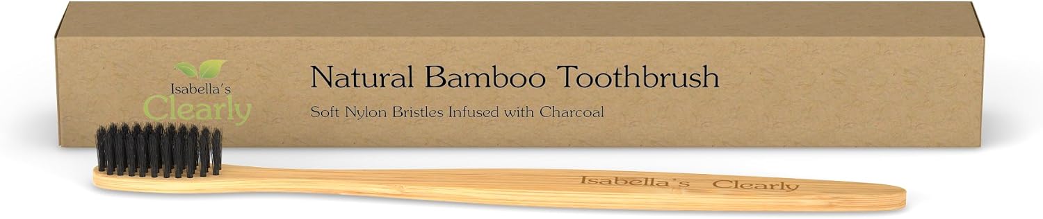 4 Pack Bamboo Toothbrush Set, Natural, 1 count (Pack of 4) - Image 4