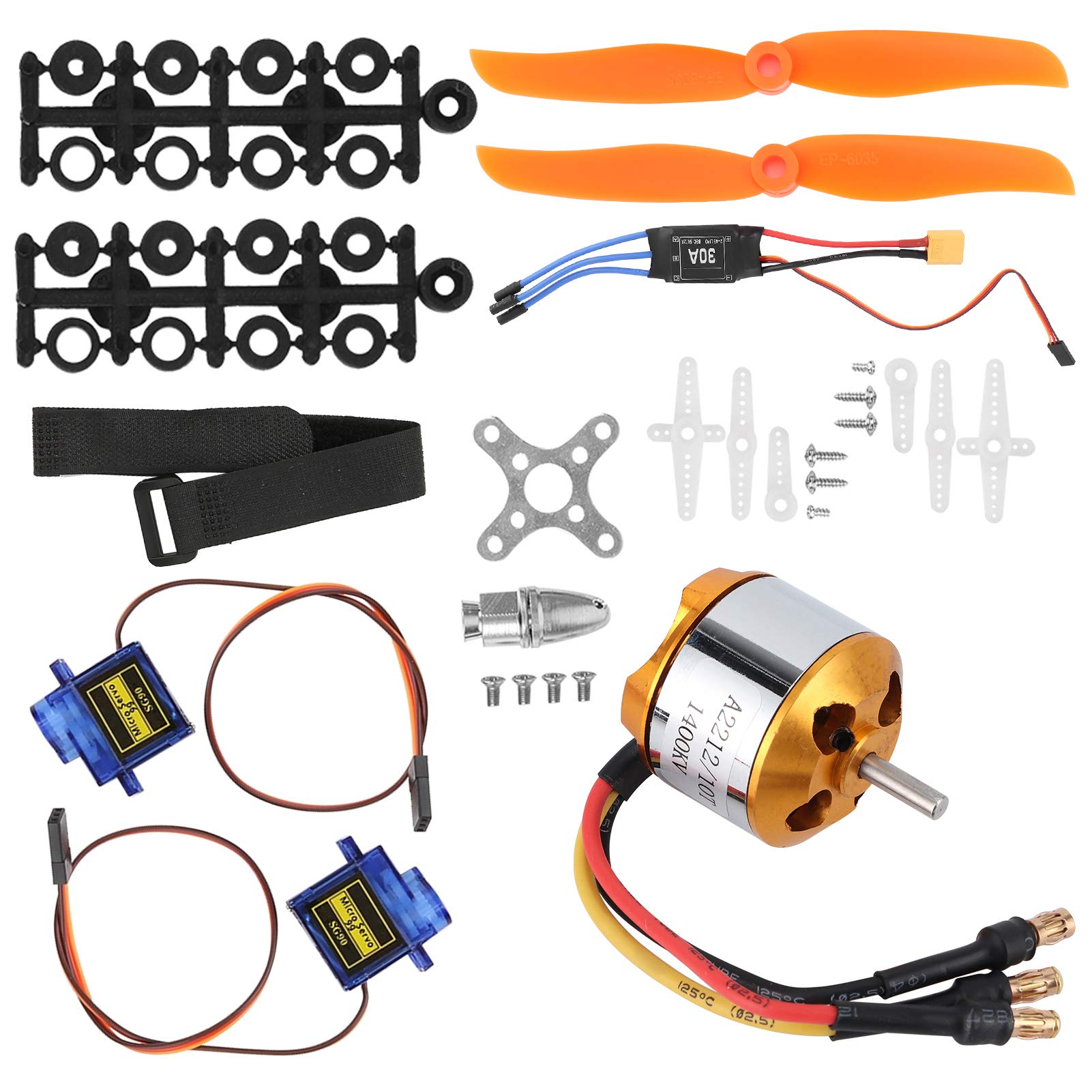 CHICIRIS RC Helicopter Fixed Wing Set, 2212 1400KV Motor+8060 Propeller+9G Servo+30A XT60 ESC Kit for Remote Control Helicopter Aero accessories