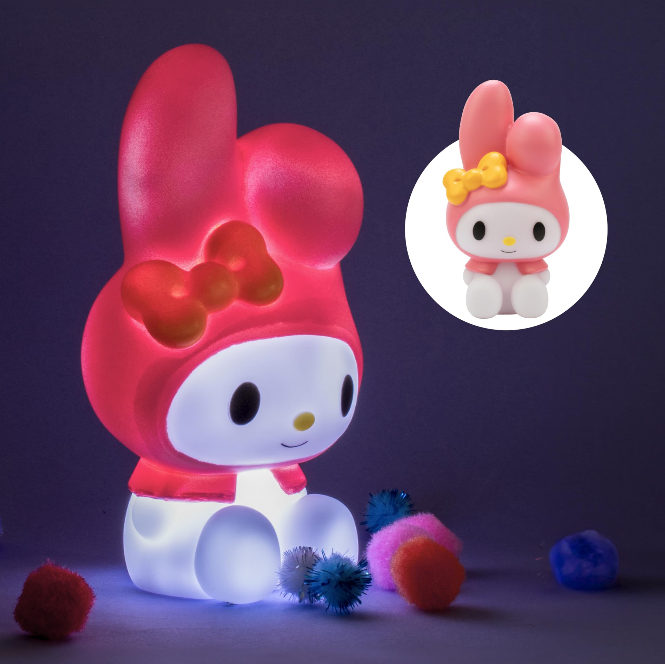 Blue Sky Studios Hello Kitty Character Light, Touch-Controlled Lamp for Girls Bedroom, Cute Kawaii Desk Decor, Collectible Merch Gift - My Melody