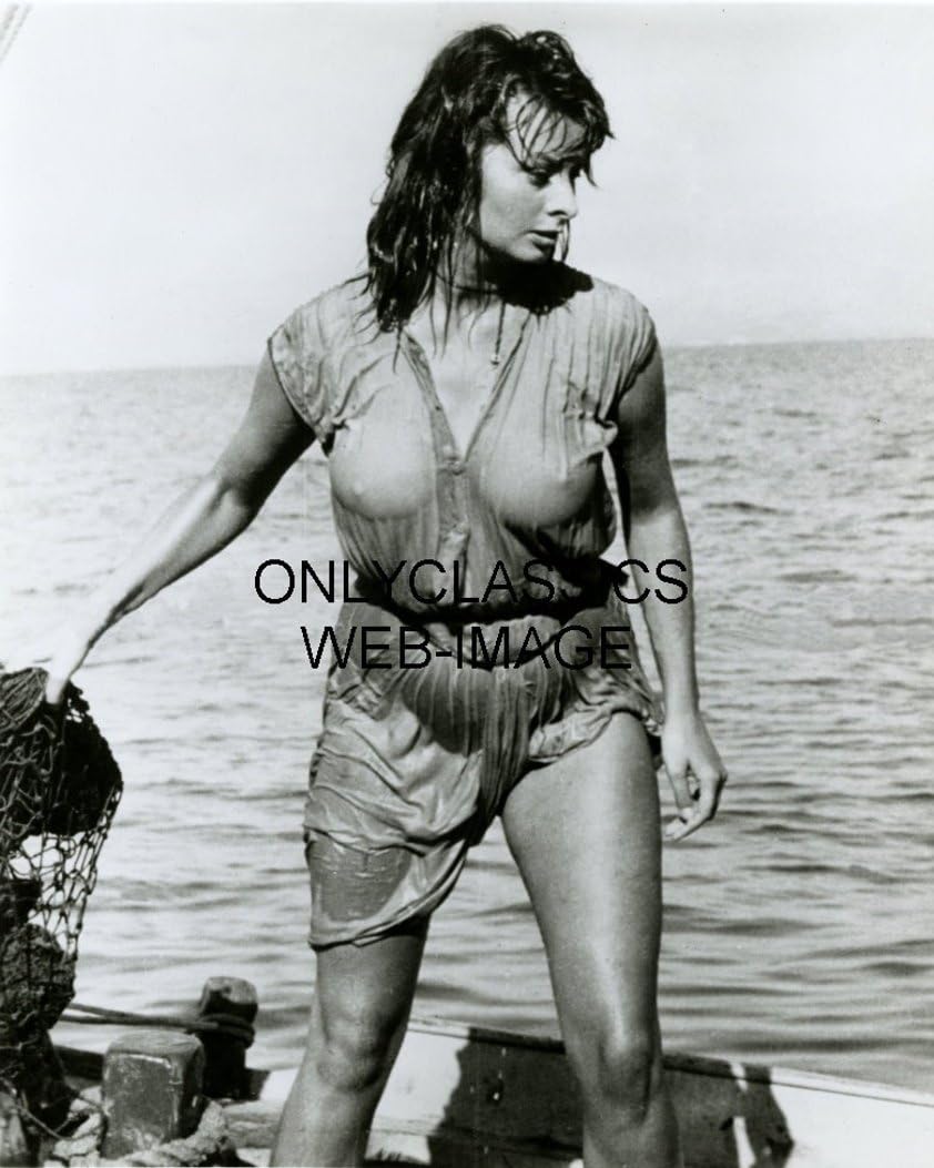 Photographs - OnlyClassics Sexy Sophia Loren All Wet Boat Revealing 8X10 Photo Pinup Cheesecake Voluptuous