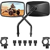 KEMIMOTO ATV Mirrors 8MM 10MM Motorcycle Rearview Mirrors for 7/8" Handlebar Compatible with ATV Polaris Sportsman Dirt Bike Scooter, Black