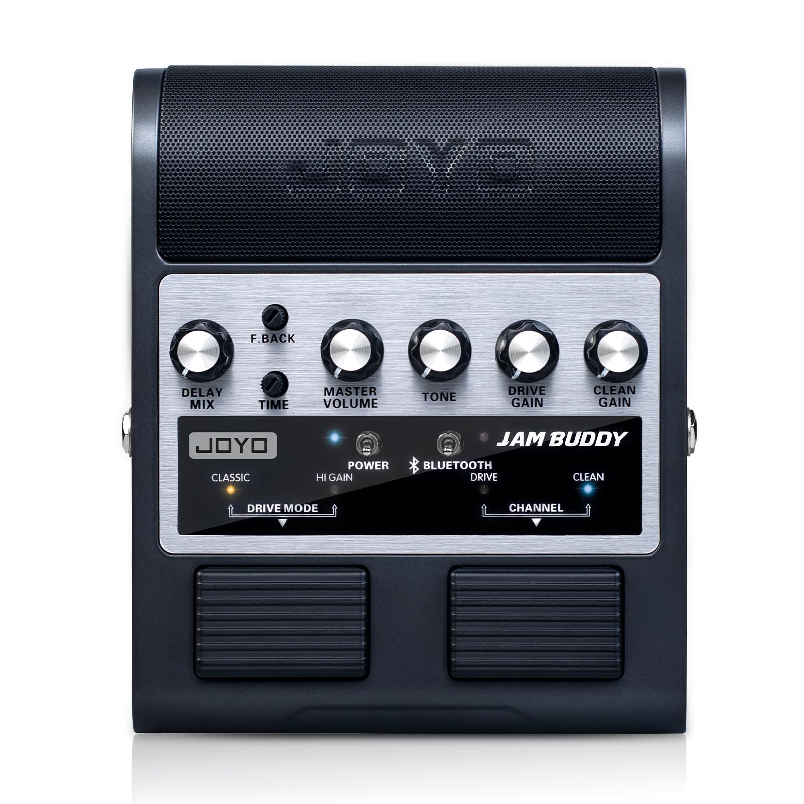 JOYO Portable Guitar Practice Amp & Pedal All-in-One Rechargeable Bluetooth Combo Guitar Amplifier with Effect & Footswitch Jam Buddy