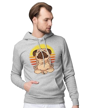 BLAK TEE Hombre Funny Pug Meditation and Yoga Capucha ...
