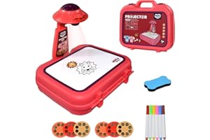 BAKAM 2022 New Children Drawing Projector Table, Trace and Draw Projector Toy, Projection Drawing Board Projector Painting for Kids, Kids Drawing Projector with 6 Discs 48 Patterns